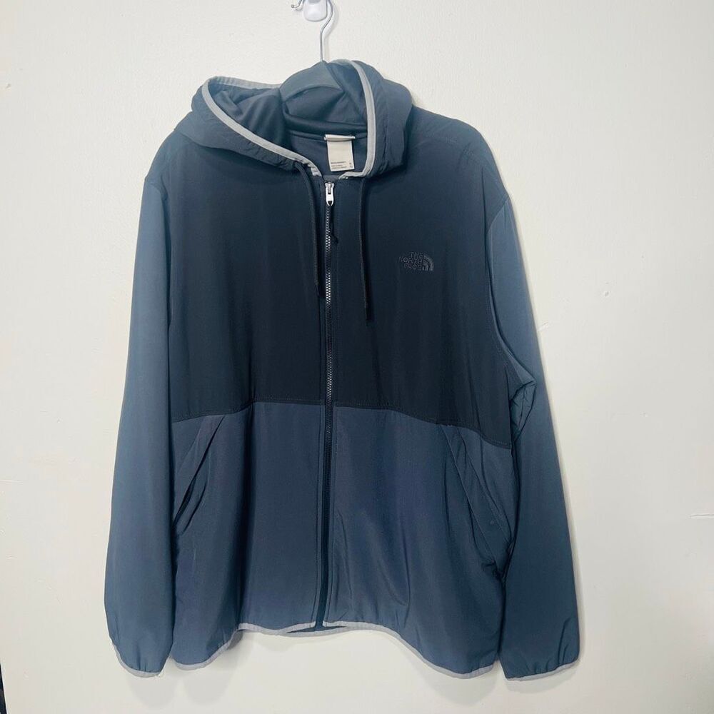 The North Face Gray Black Soft Hooded Jacket Men's Sz XL